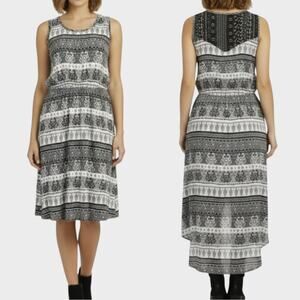 Studio 253 Womens Large Dress Black White Sleeveless Hi Low